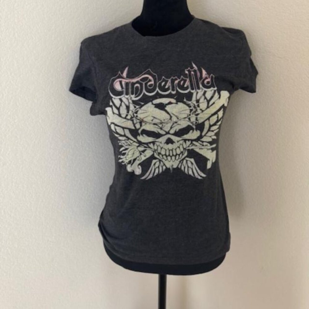 Cinderella Band Vintage Vinyl Graphic Tee | Skull Logo | Women’s Small
